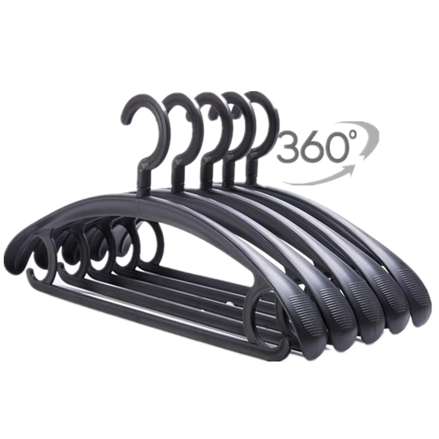 10 Pack Heavy Duty Plastic Hangers 25Lb Capacity Swivel Hook Clothes Hanger Wide