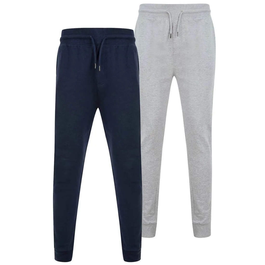 2 Pack Mens Jogging Trousers Grey Navy Lounge Sweat Pants