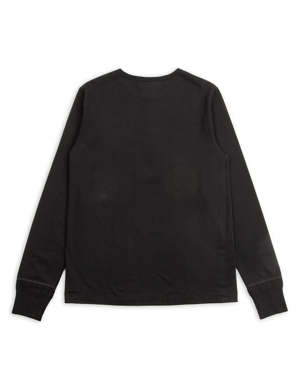 206 Loopwheeled LS Henley - Deep Black