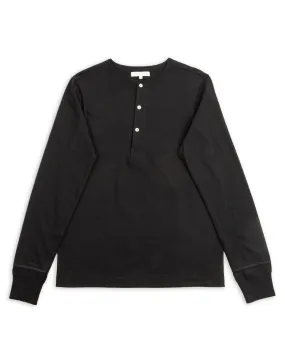 206 Loopwheeled LS Henley - Deep Black