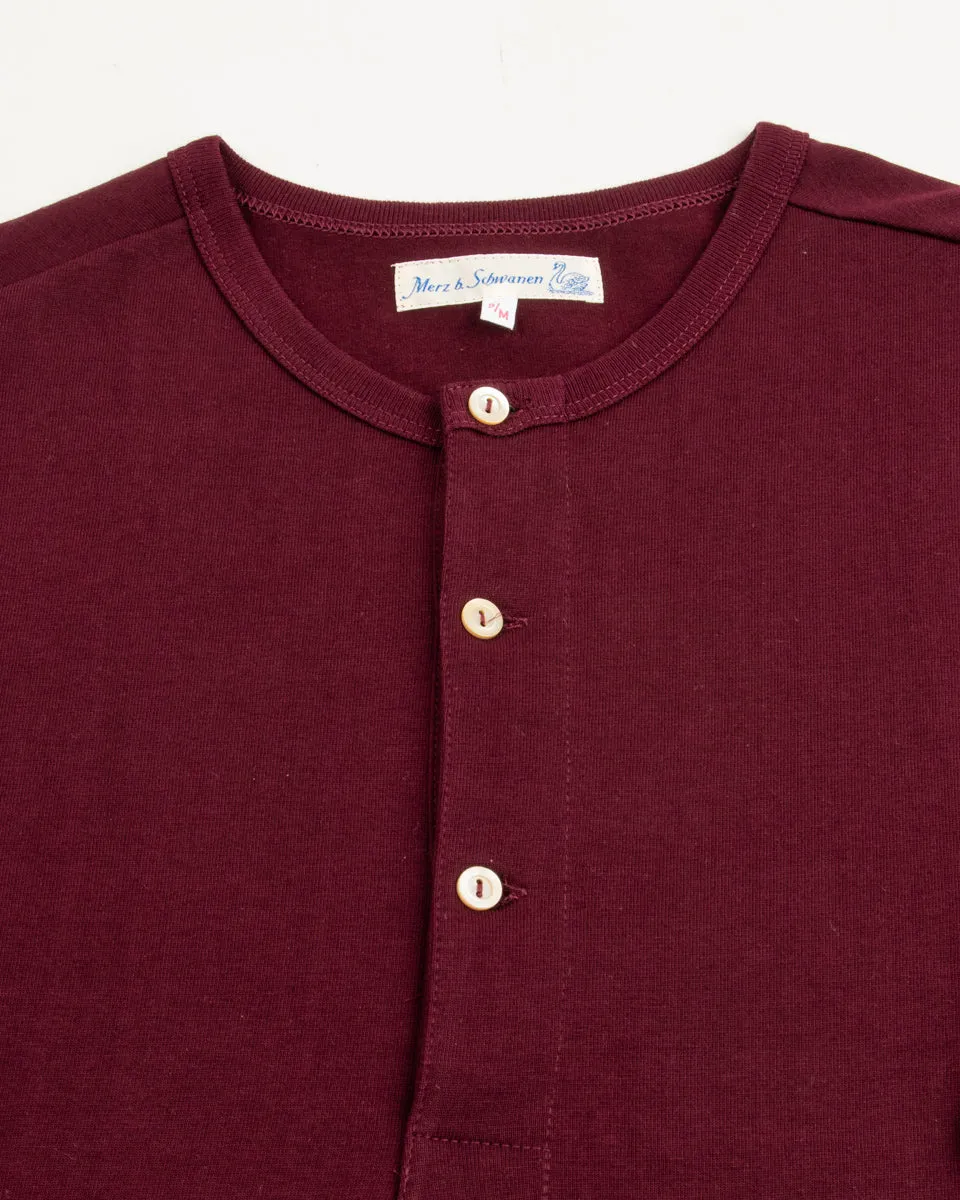 206 Loopwheeled LS Henley - Ruby Red