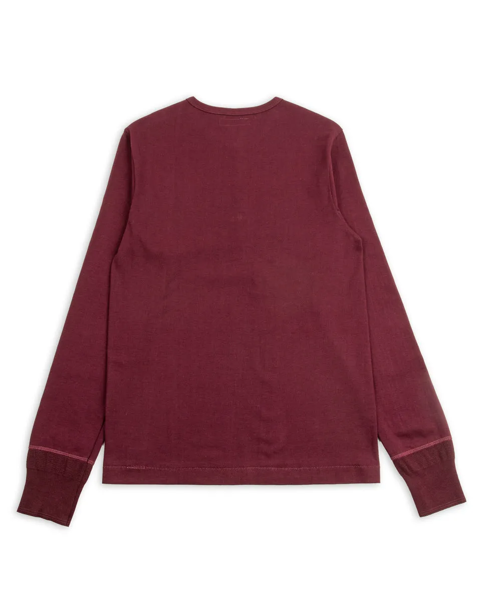 206 Loopwheeled LS Henley - Ruby Red