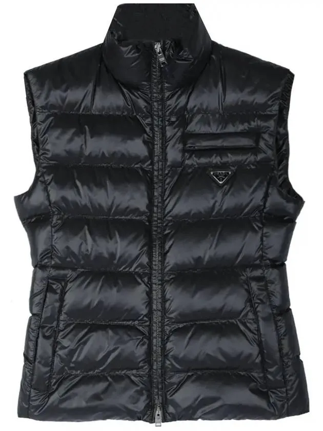 24SS triangle logo padded vest black 290546 11HU F0002