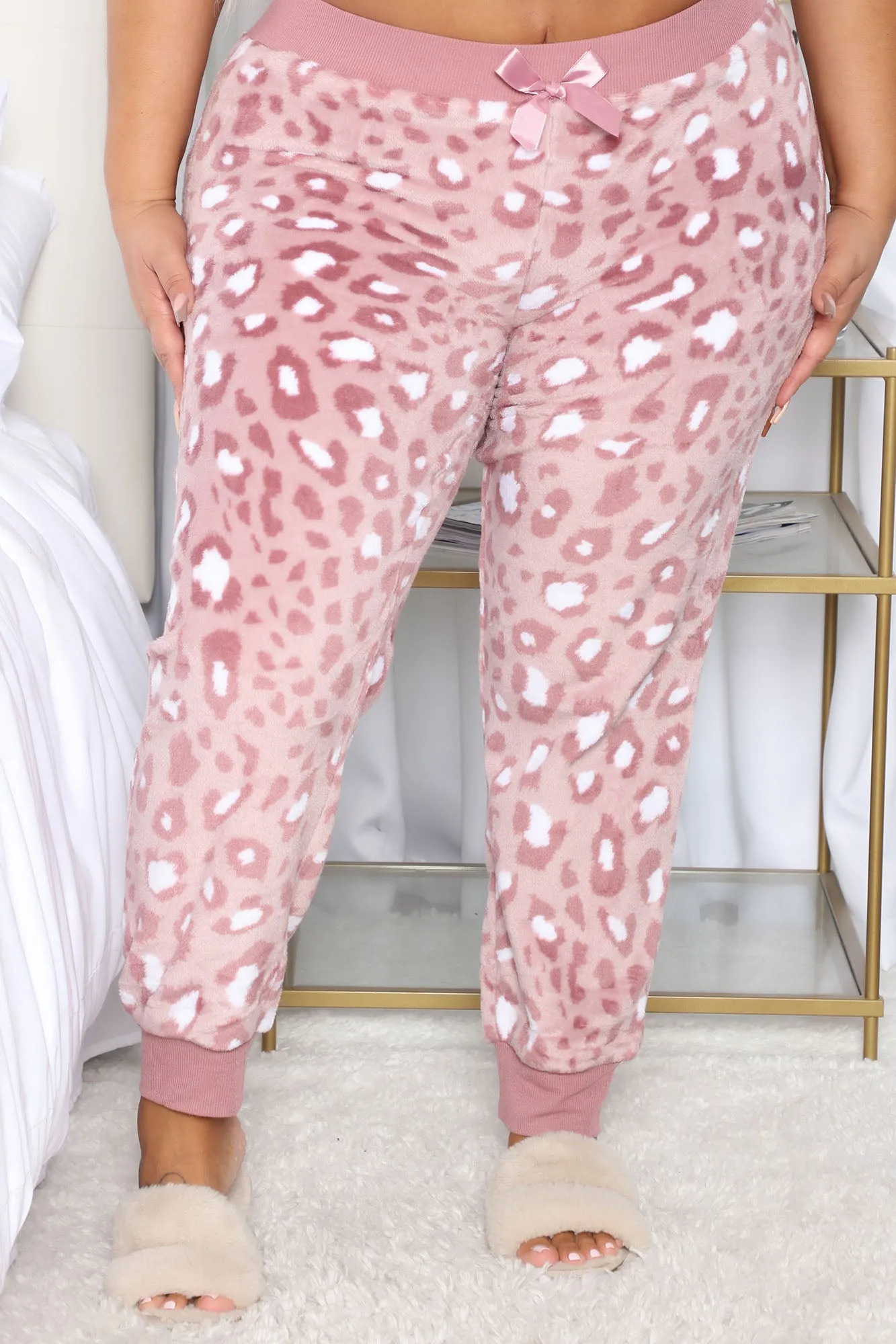 All Fur Love PJ Plush Joggers - Rose