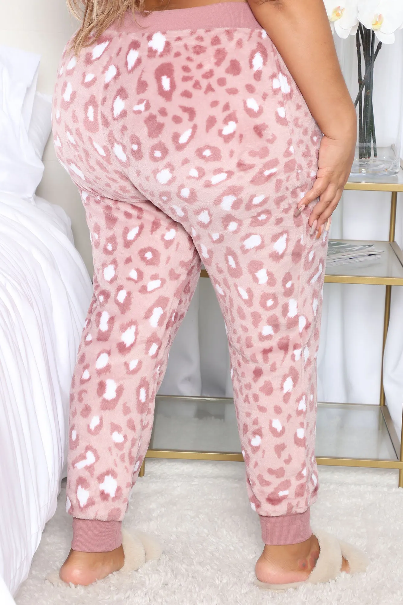 All Fur Love PJ Plush Joggers - Rose