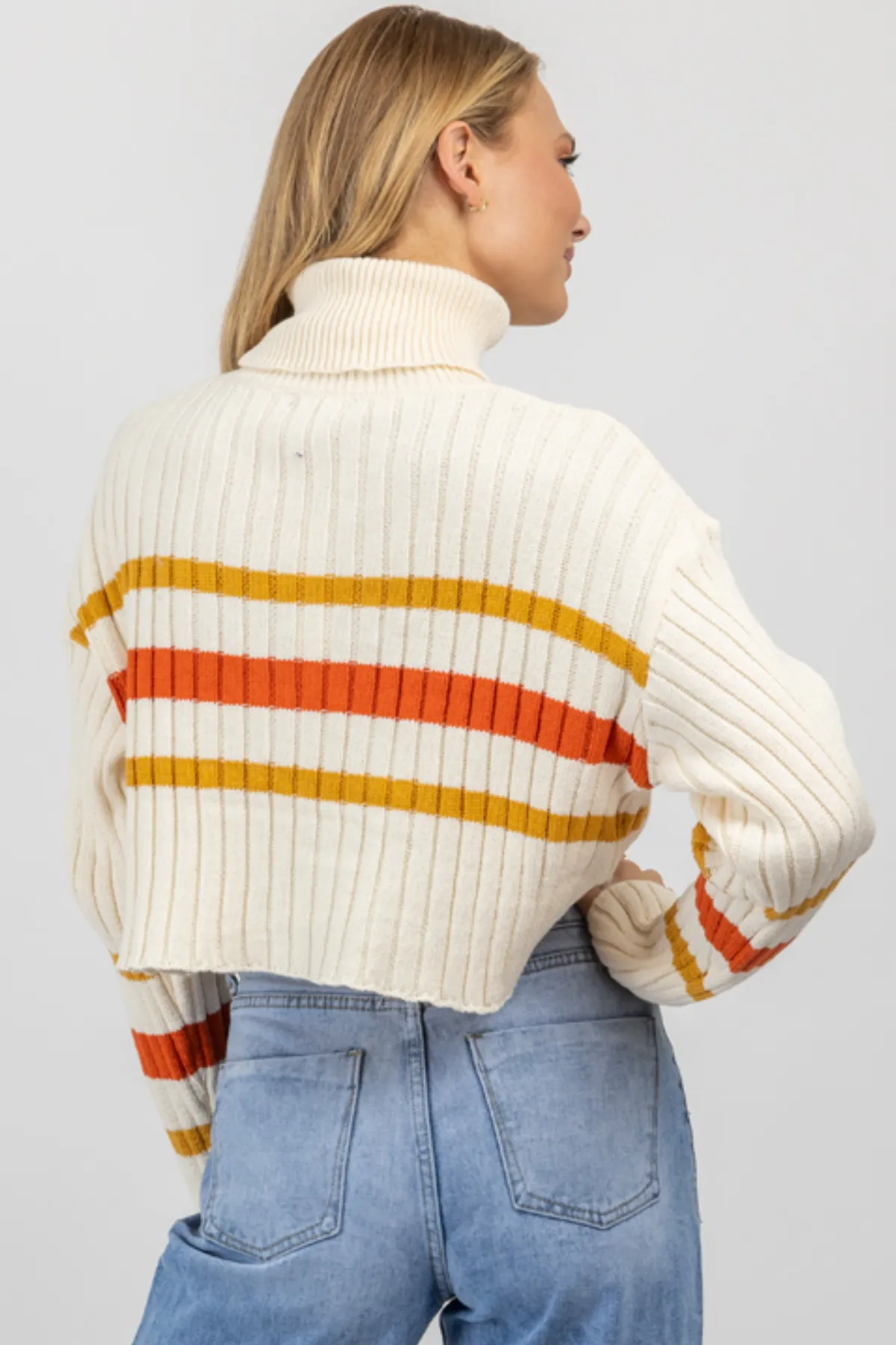 AUBURN STRIPE TURTLENECK SWEATER