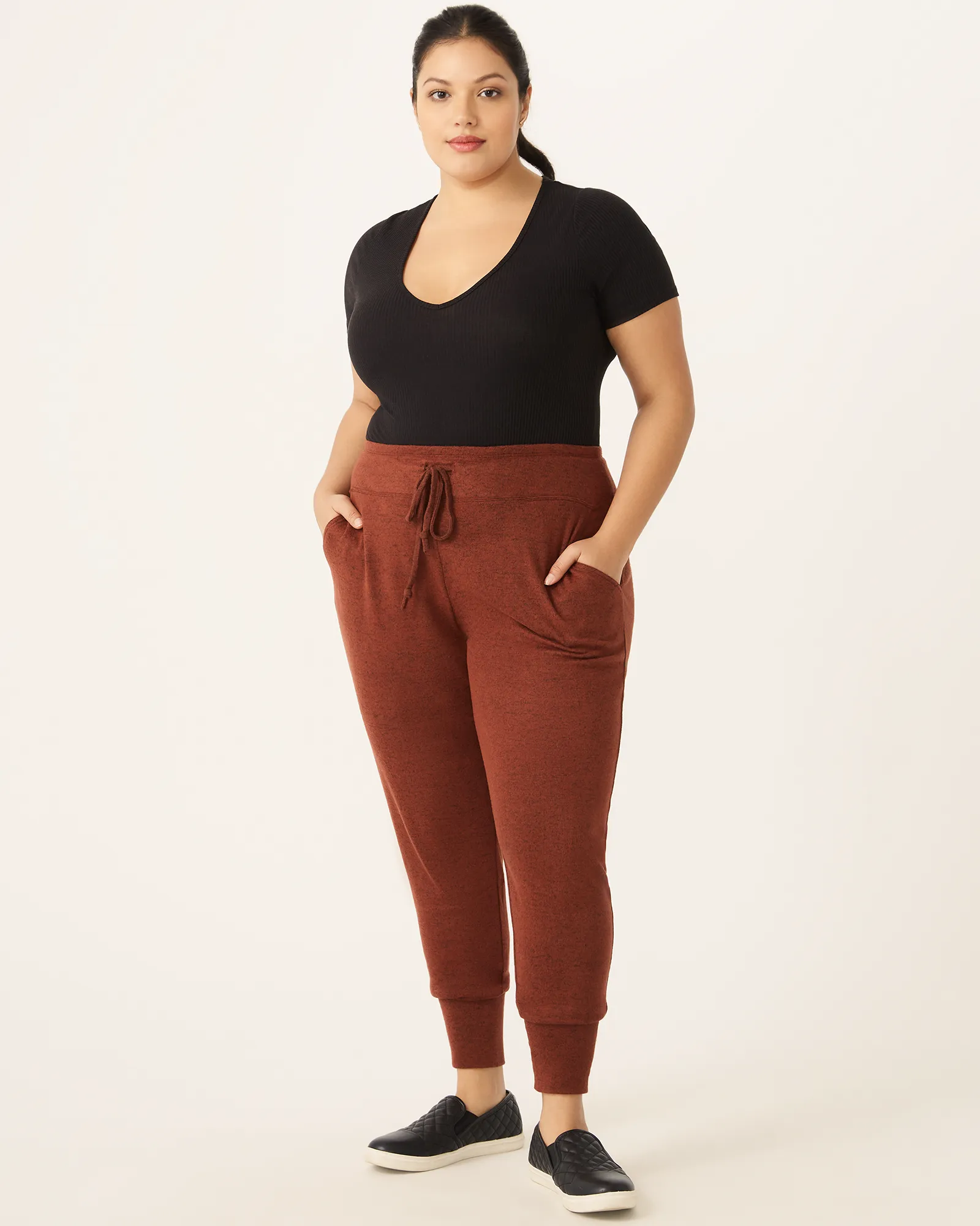 Brenda Drawstring Joggers | Burgundy