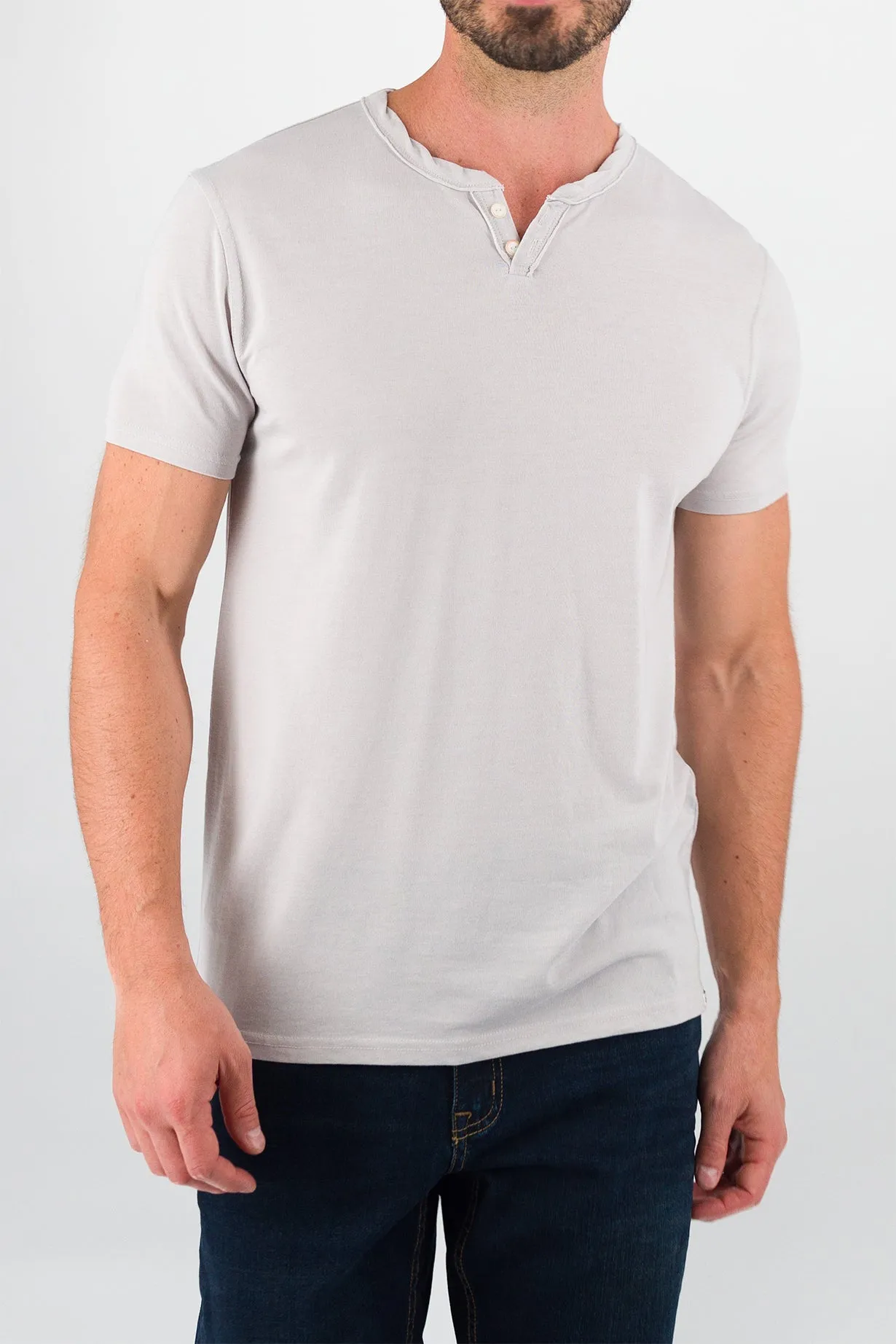 Burnout Henley - Quiet Gray