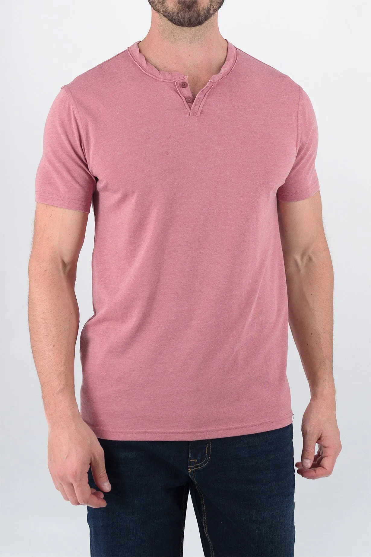 Burnout Henley - Withered Rose