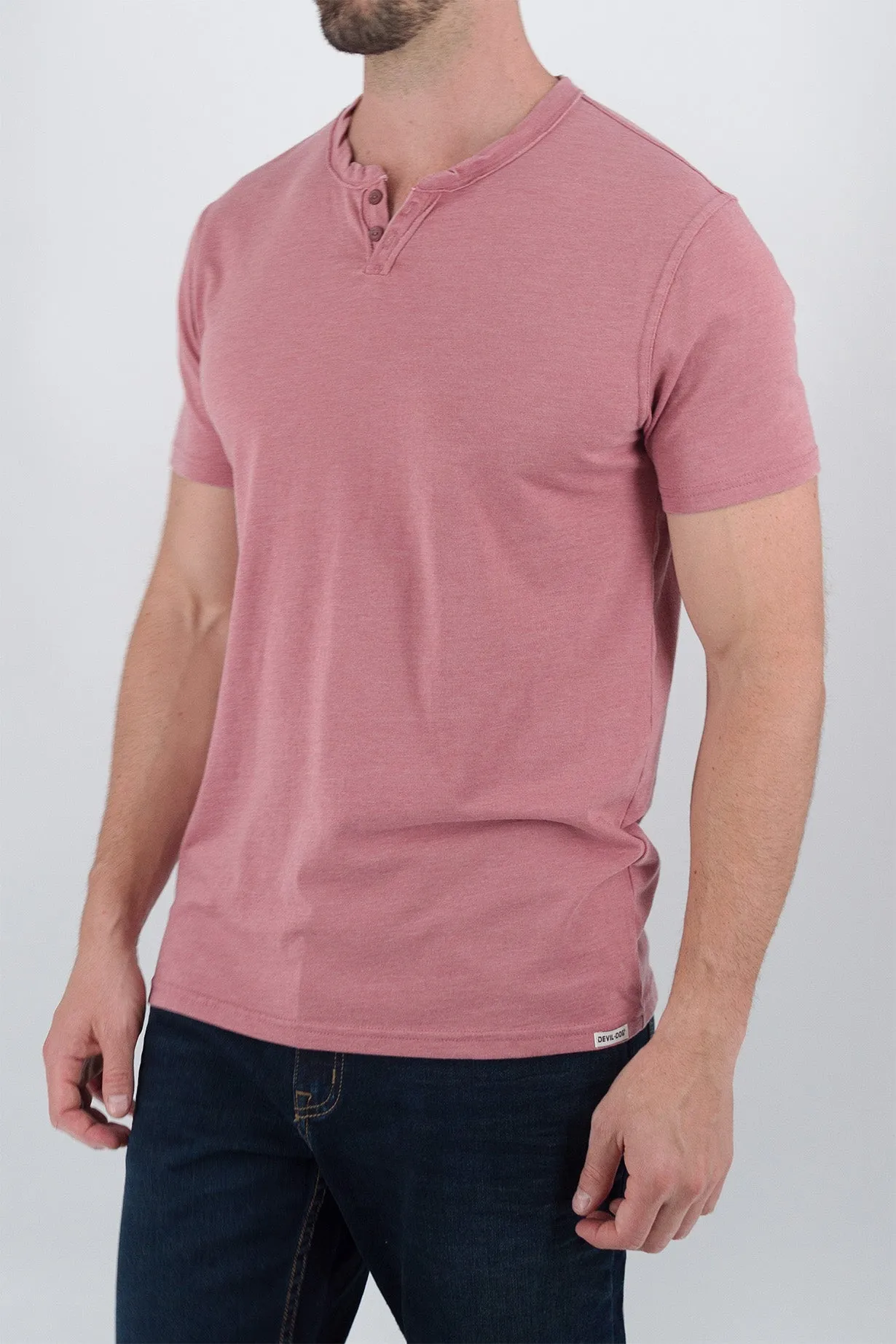 Burnout Henley - Withered Rose