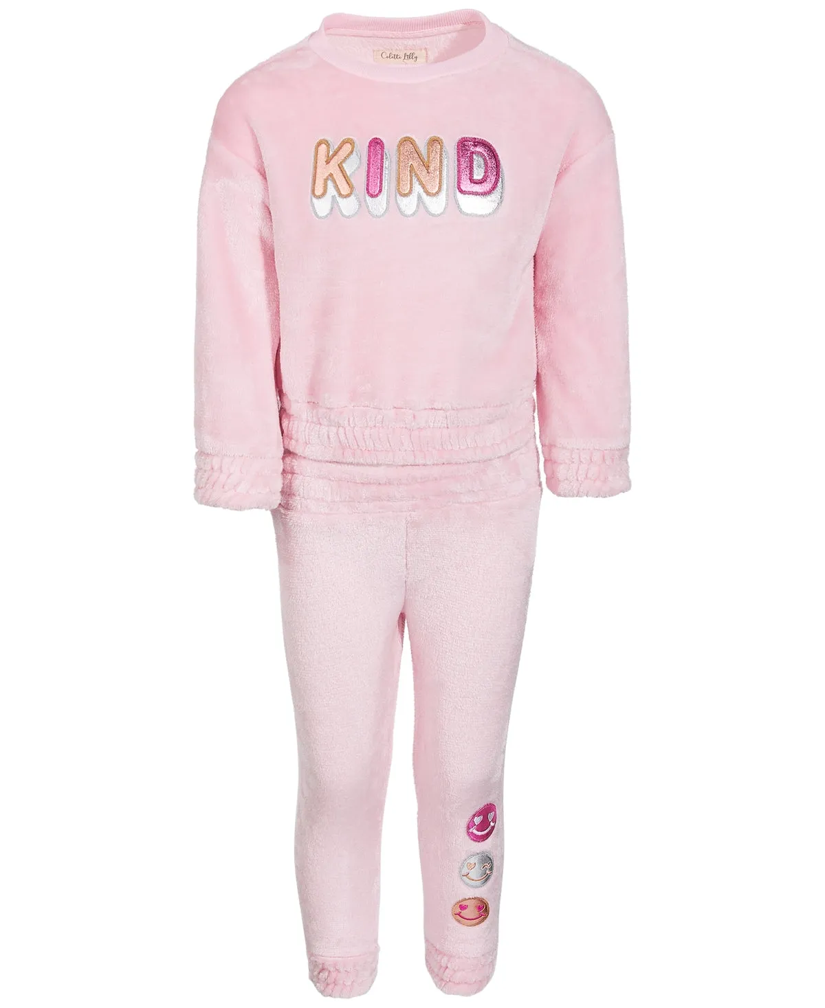 Colette Lilly Toddler Girls Cozy Sweatshirt & Jogger Pants Set - Almond Blossom