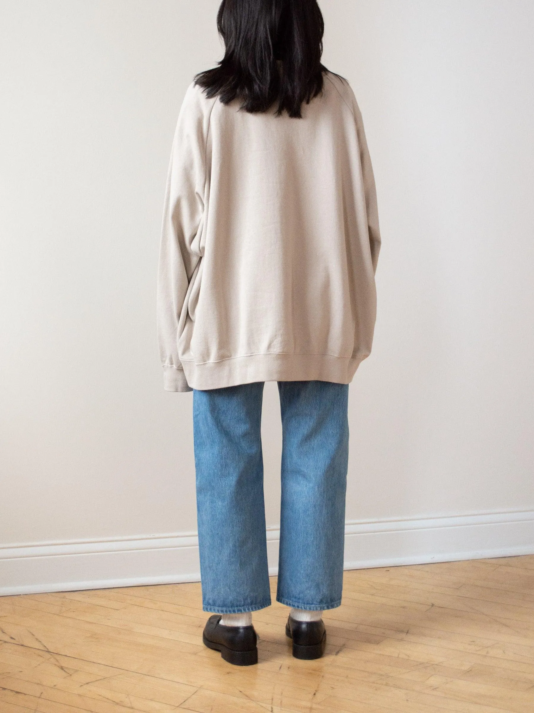 Cotton Big Sweatshirt - Beige