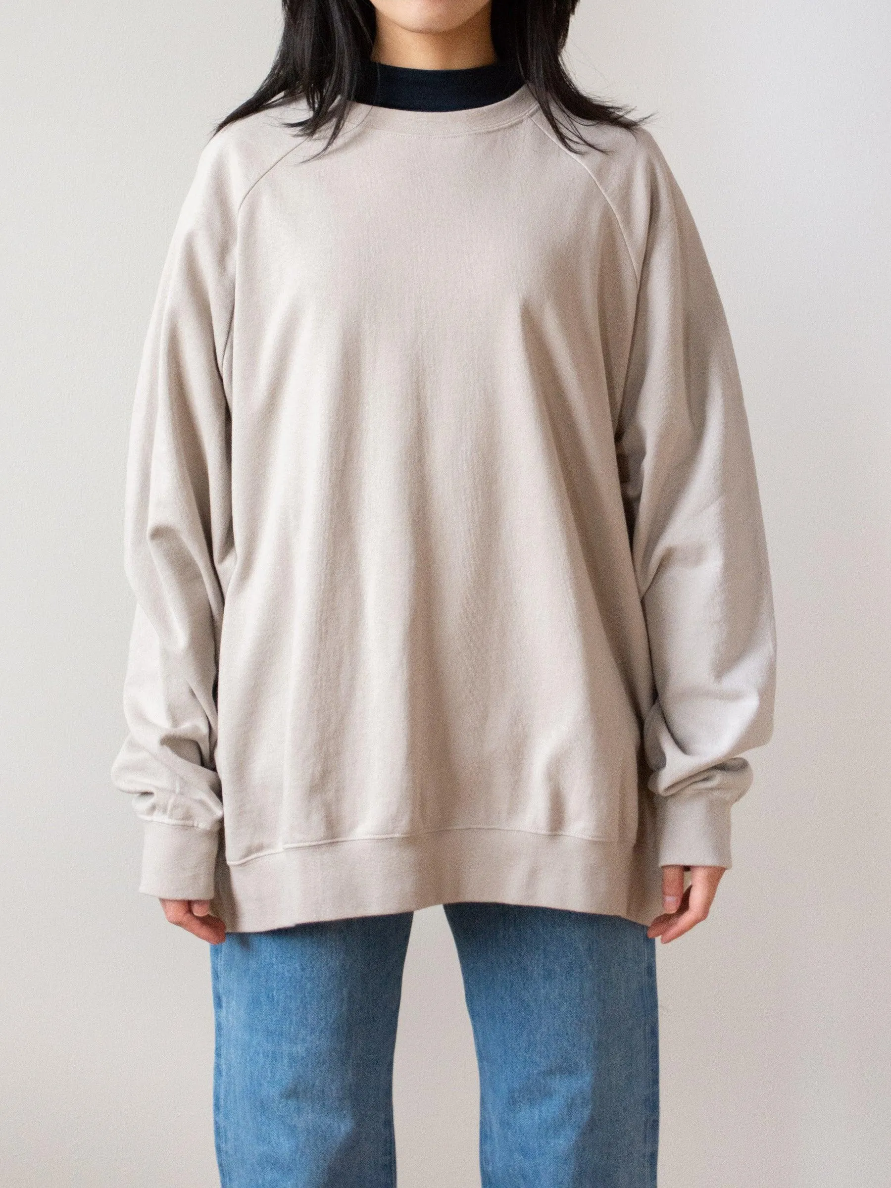 Cotton Big Sweatshirt - Beige