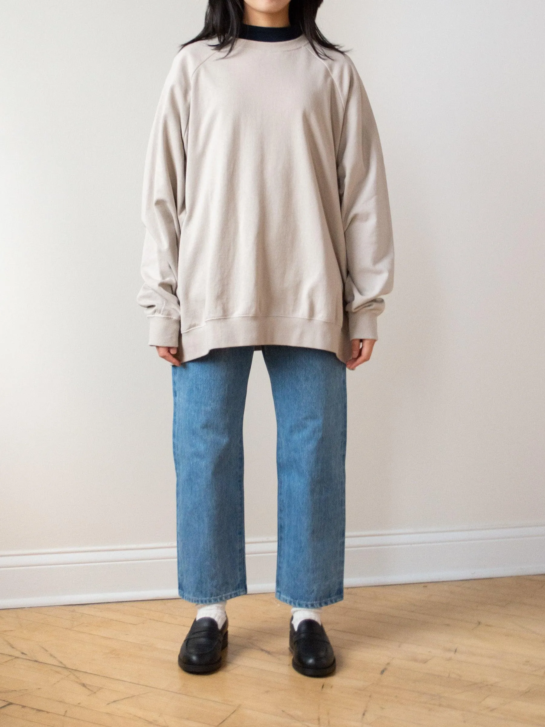 Cotton Big Sweatshirt - Beige