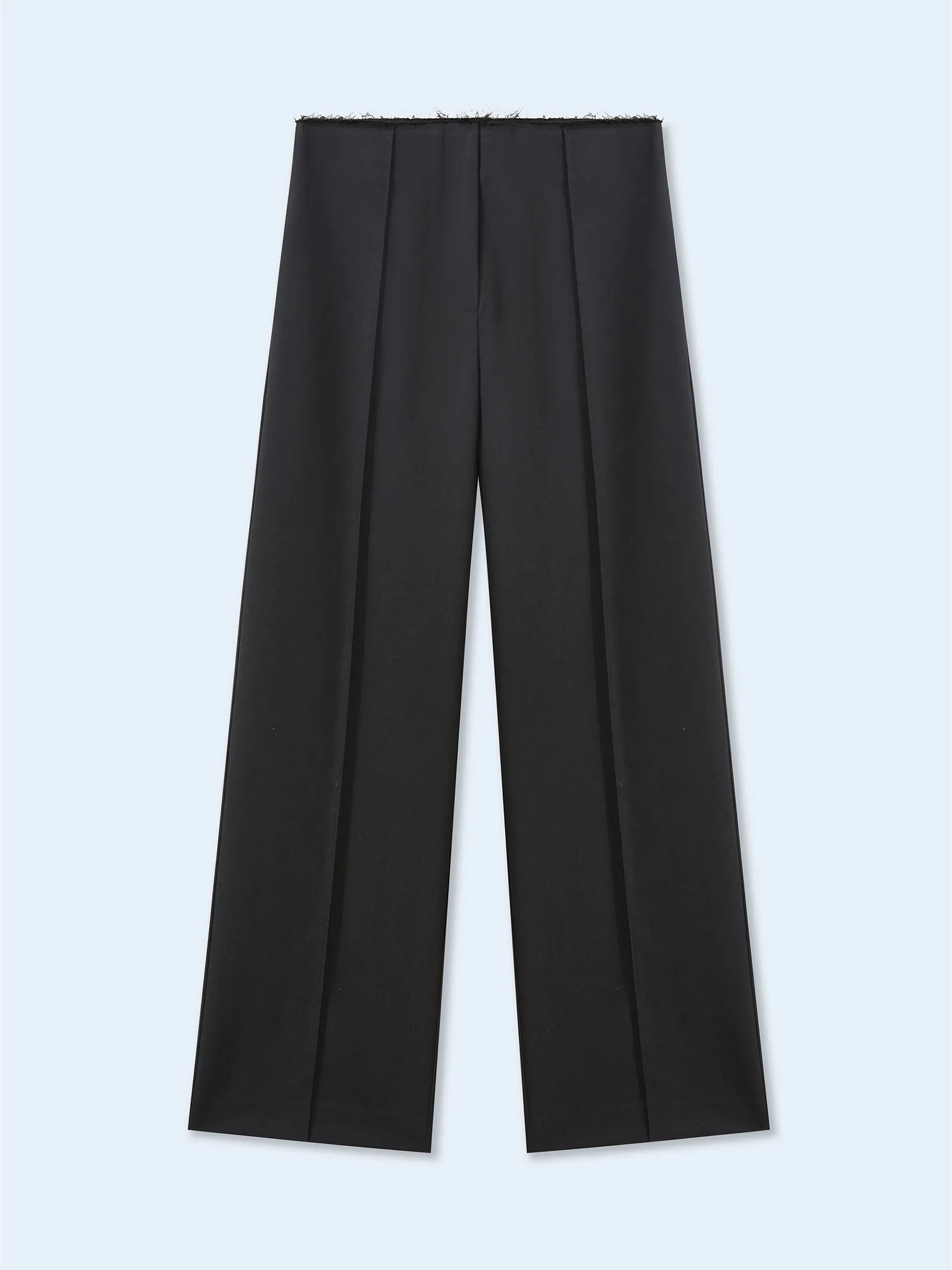 Courtney Zheng Leon Wool Raw Edge Pants Black