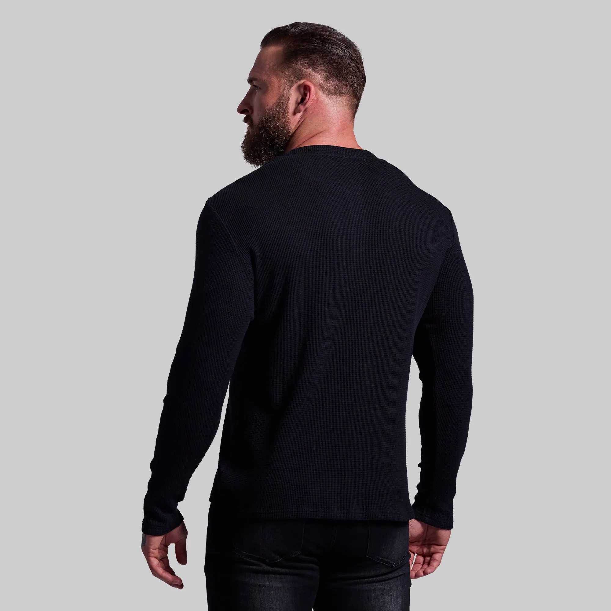 Ember Waffle Henley (Black)