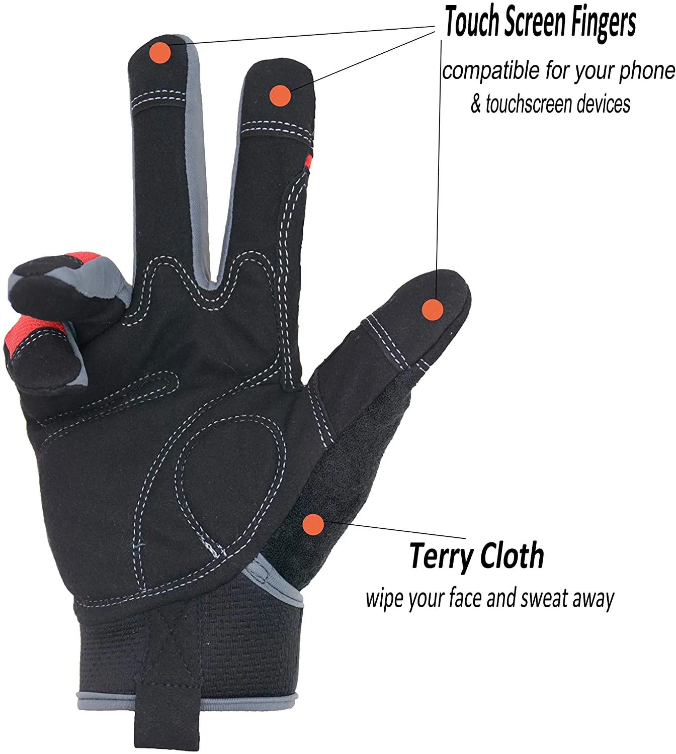 Handlandy Men Women Mechanic Working Gloves Spandex Touch Screen 6035