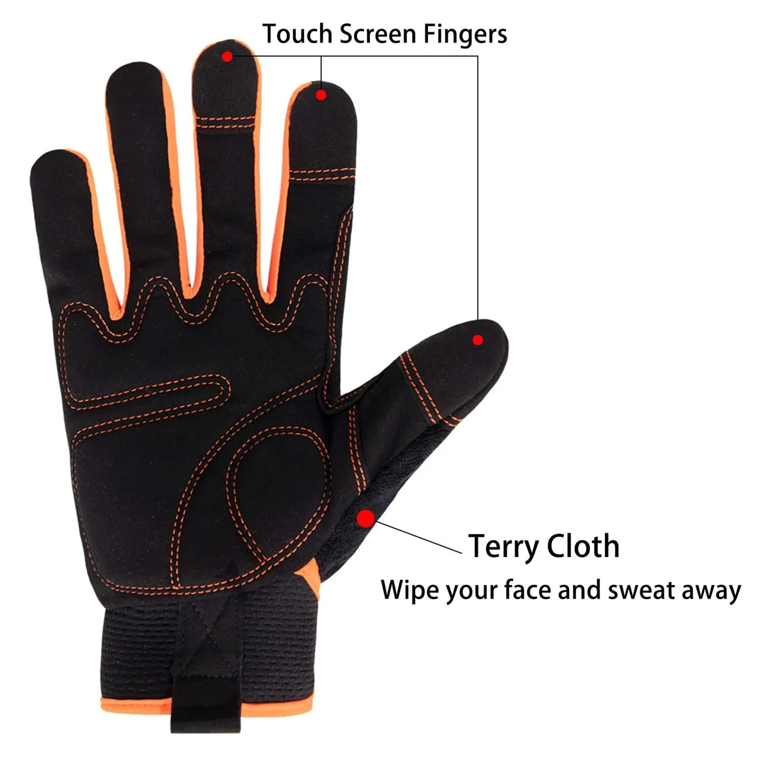 Handlandy Men Women Mechanic Working Gloves Spandex Touch Screen 6035