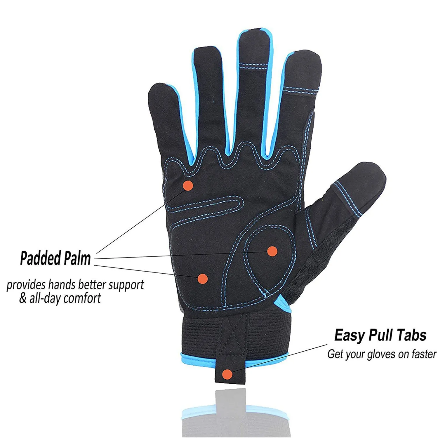 Handlandy Men Women Mechanic Working Gloves Spandex Touch Screen 6035