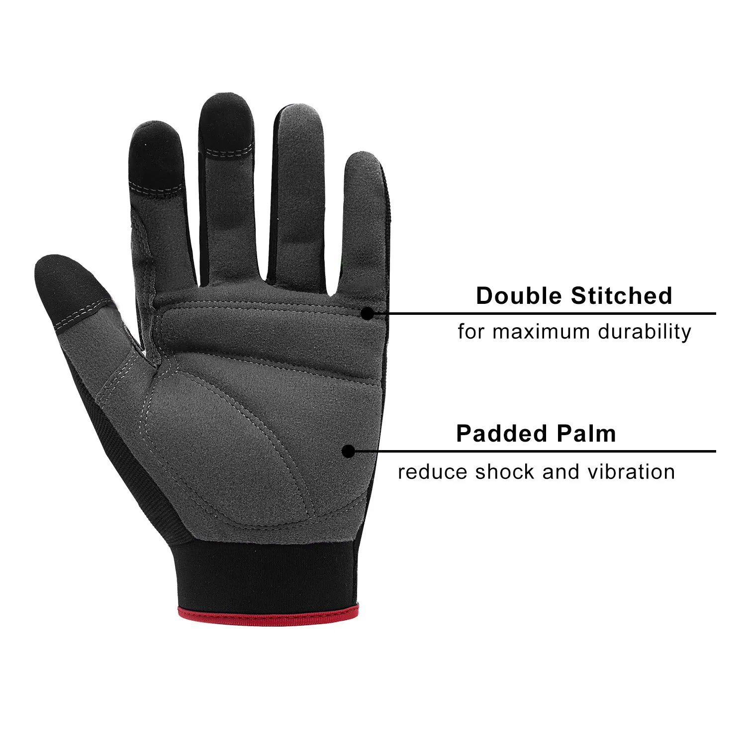 Handlandy Men Work Gloves Breathable Spandex Back Light Duty 5972BK