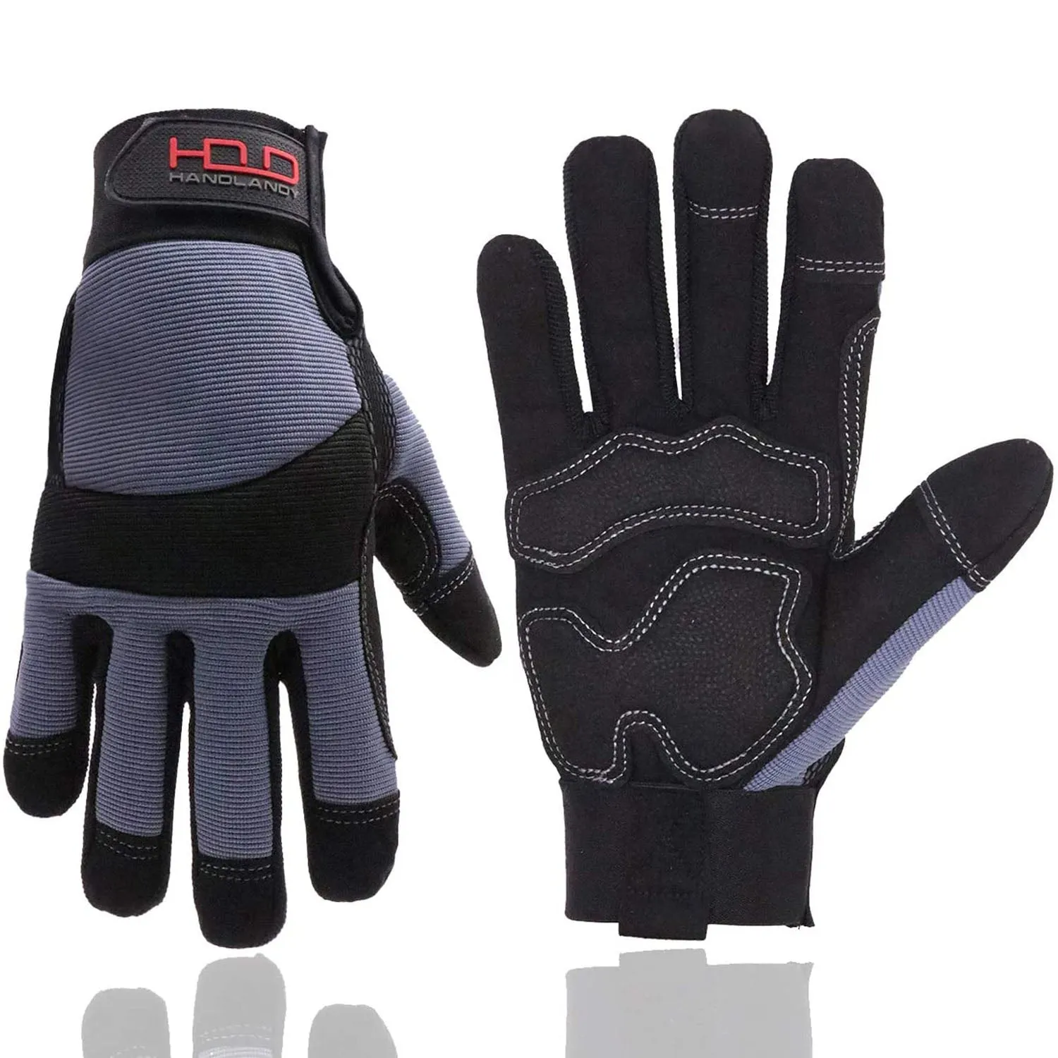 Handlandy Men Work Gloves Reflective Anti Vibration Breathable 5805