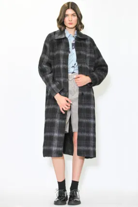 Heavy Wool Midnight Plaid Coat