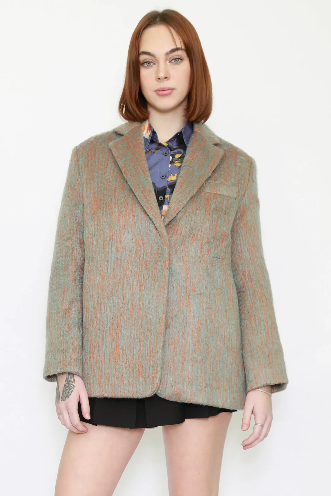 Heavy Wool Mint Green Coat