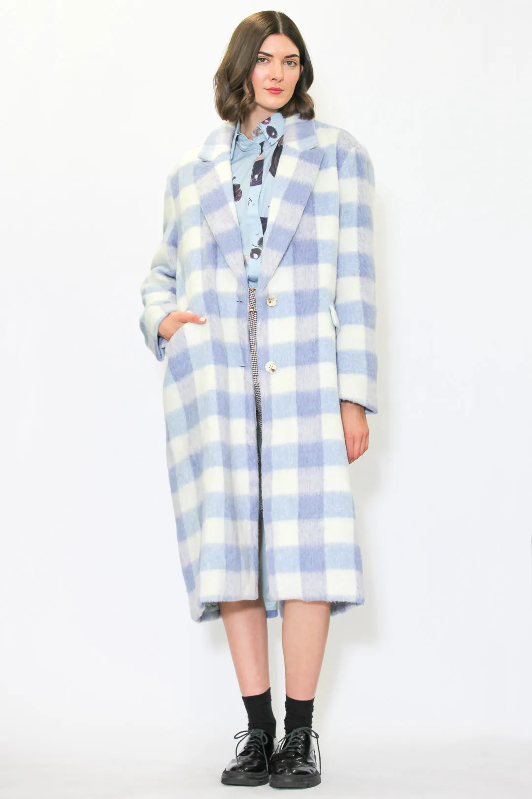 Heavy Wool Pastel Blue Coat