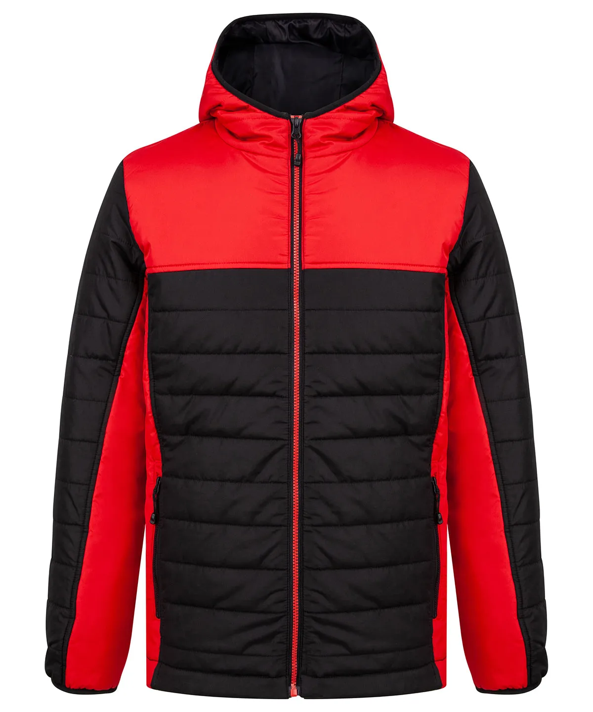 Hooded contrast padded jacket