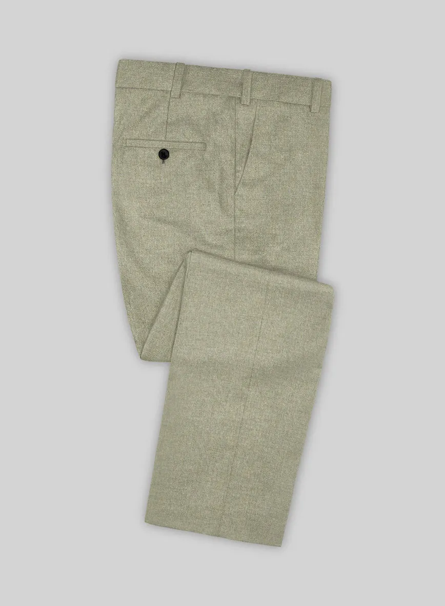 Italian Orfini Summer Green Wool Pants