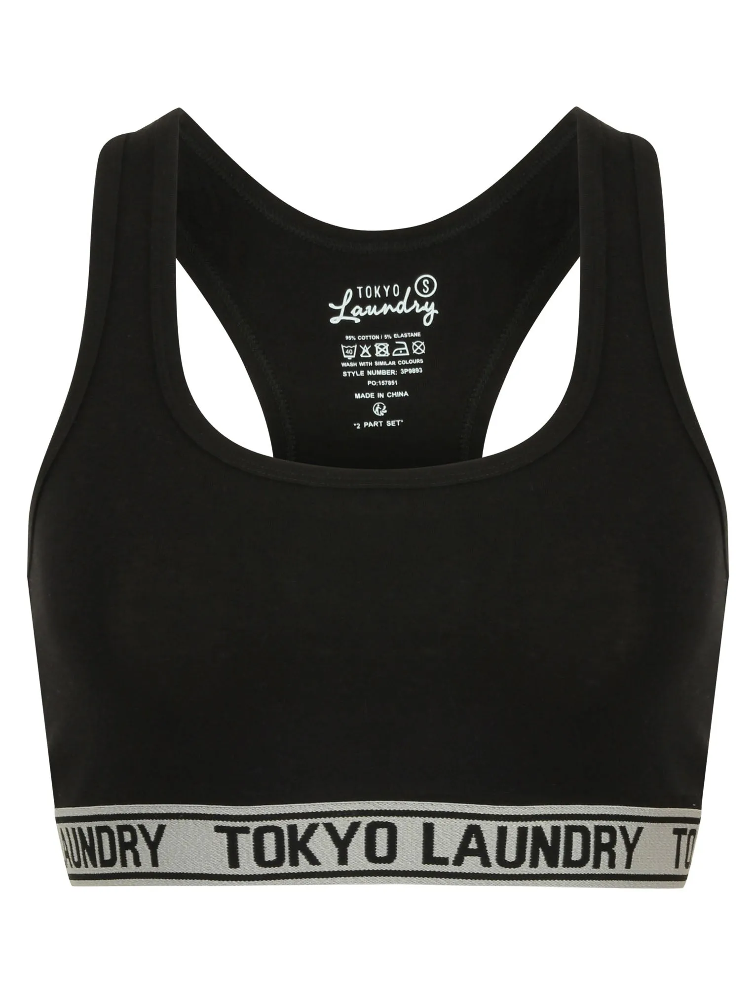 Kaya (2 Pack) Racer Back Sports Bra in Black / Light Grey - Tokyo Laundry