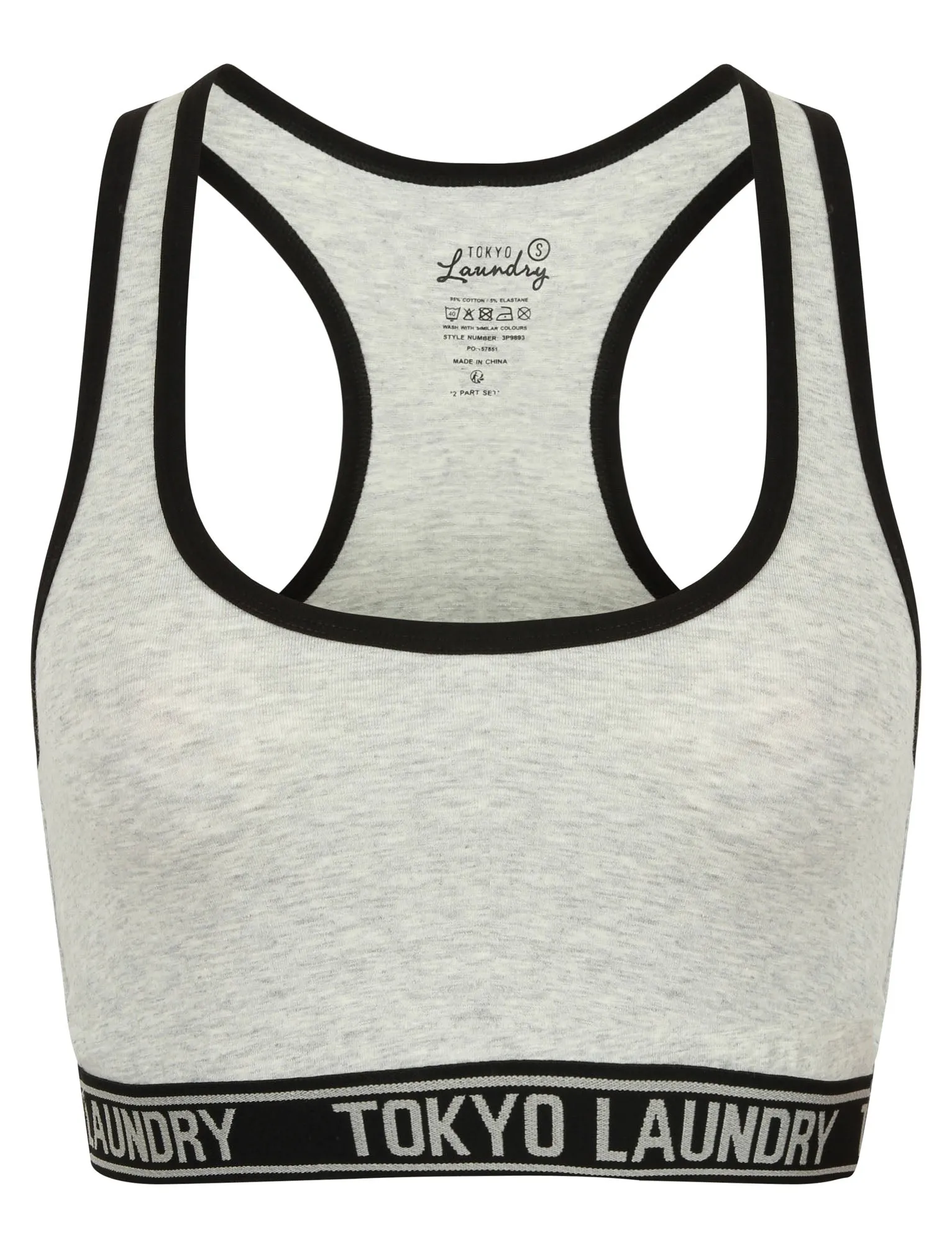 Kaya (2 Pack) Racer Back Sports Bra in Black / Light Grey - Tokyo Laundry