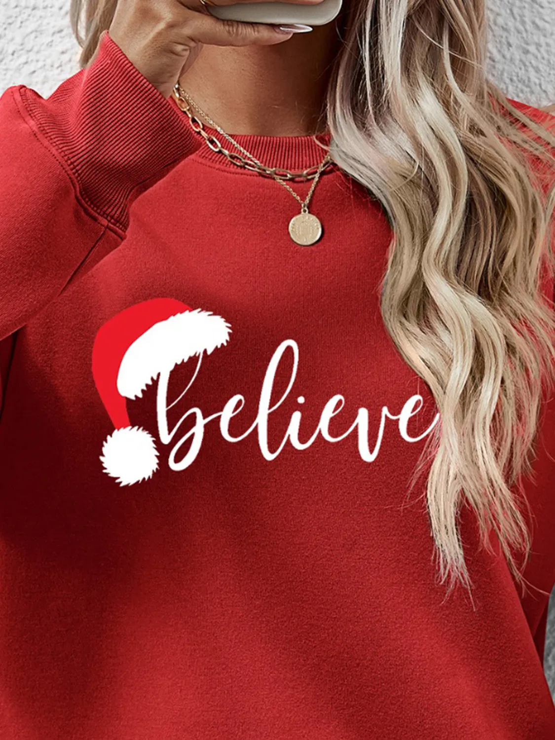 kesley BELIEVE Graphic Long Sleeve Sweatshirt