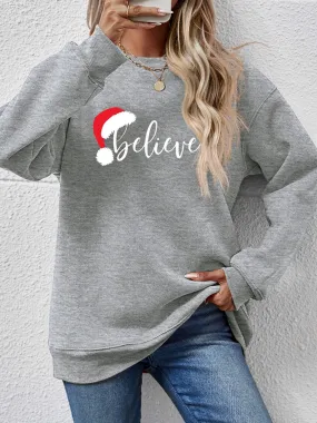 kesley BELIEVE Graphic Long Sleeve Sweatshirt