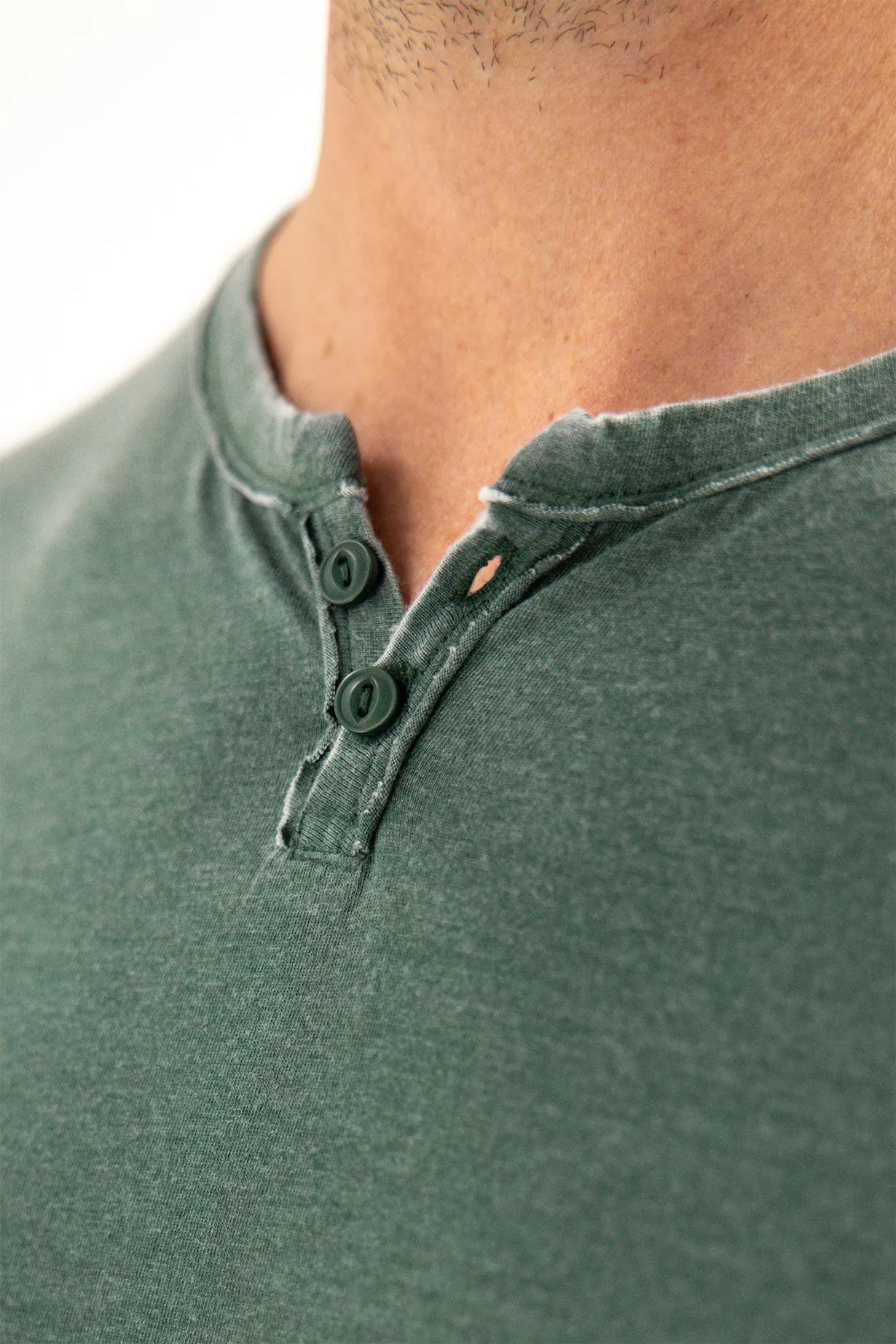 LS Burnout Henley - Spruce Green