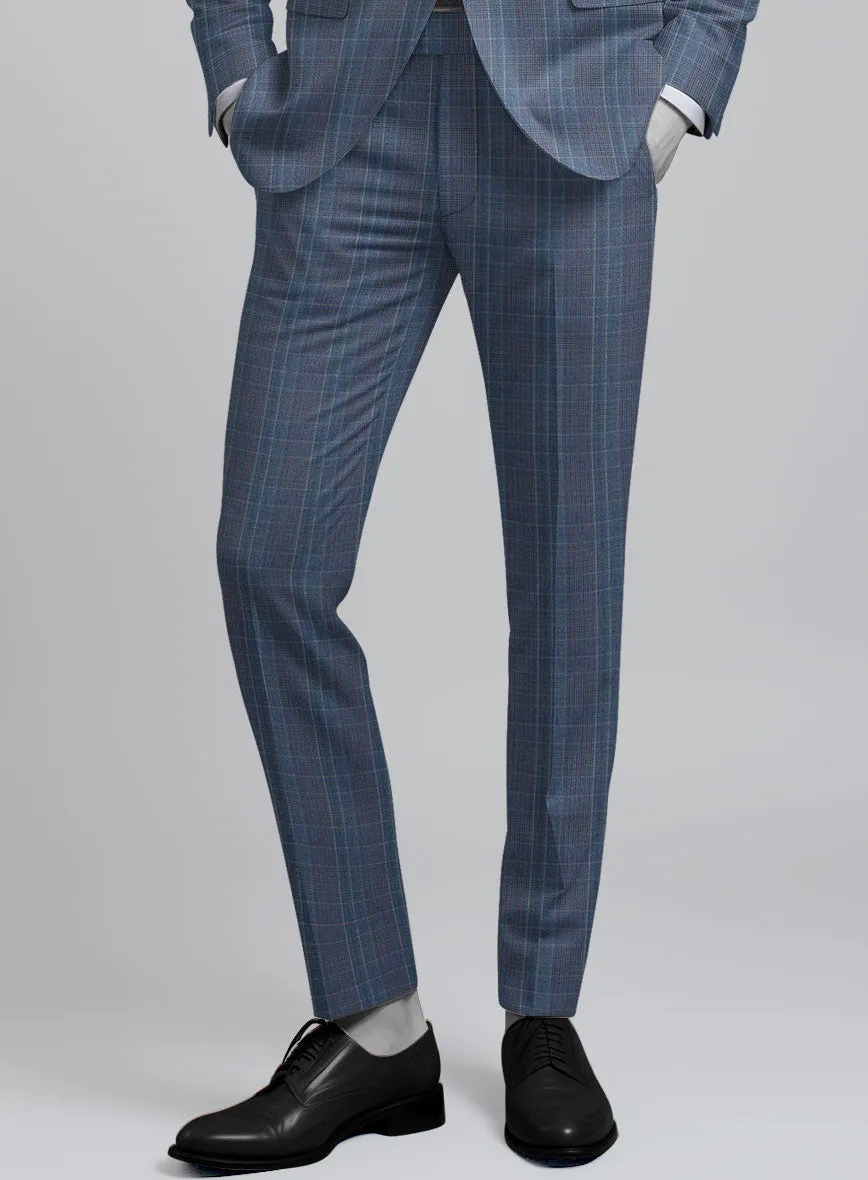 Napolean Canzo Glen Blue Wool Pants