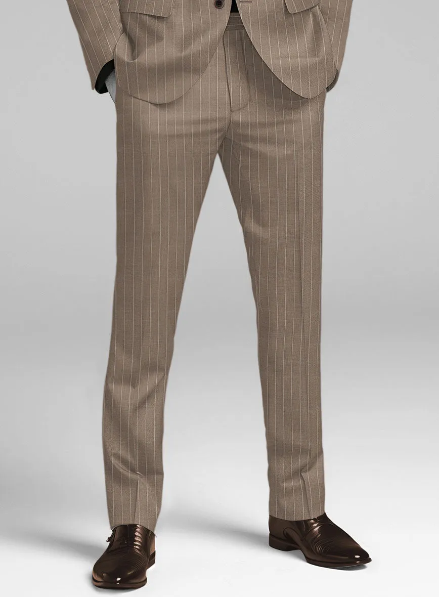 Napolean Tullio Stripe Light Brown Wool Pants