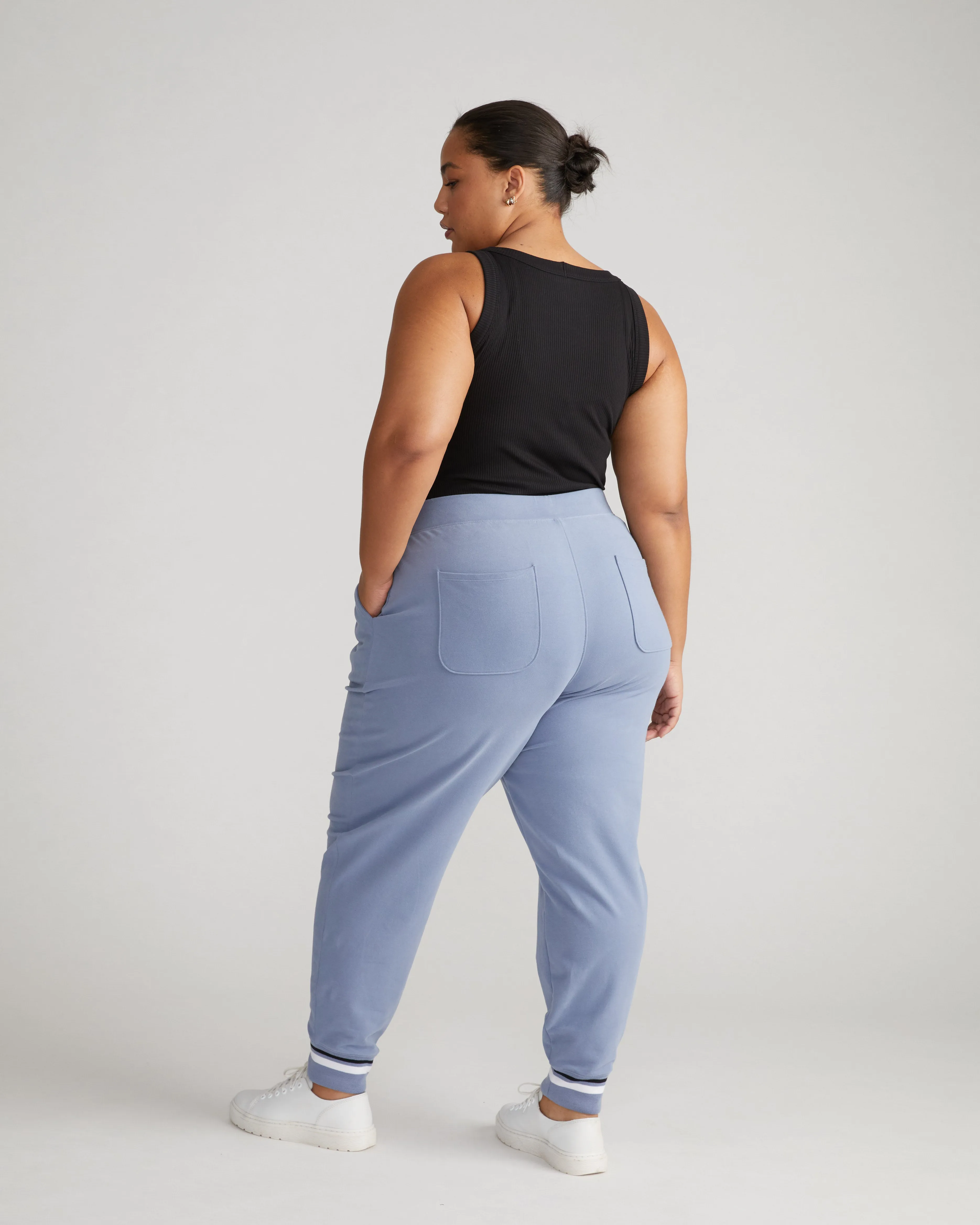 Peachy Terry Drawstring Jogger - Pressed Pansy