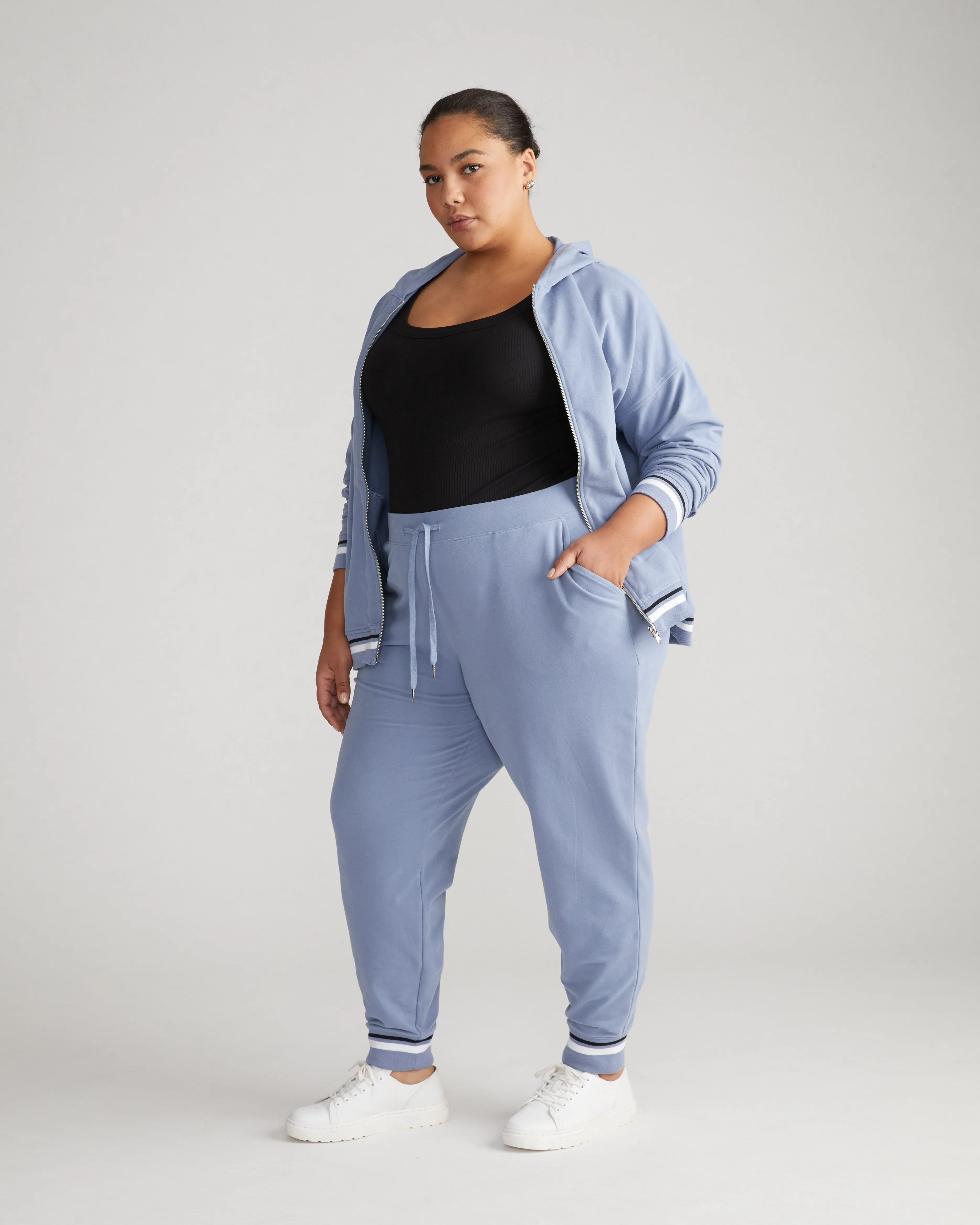 Peachy Terry Drawstring Jogger - Pressed Pansy