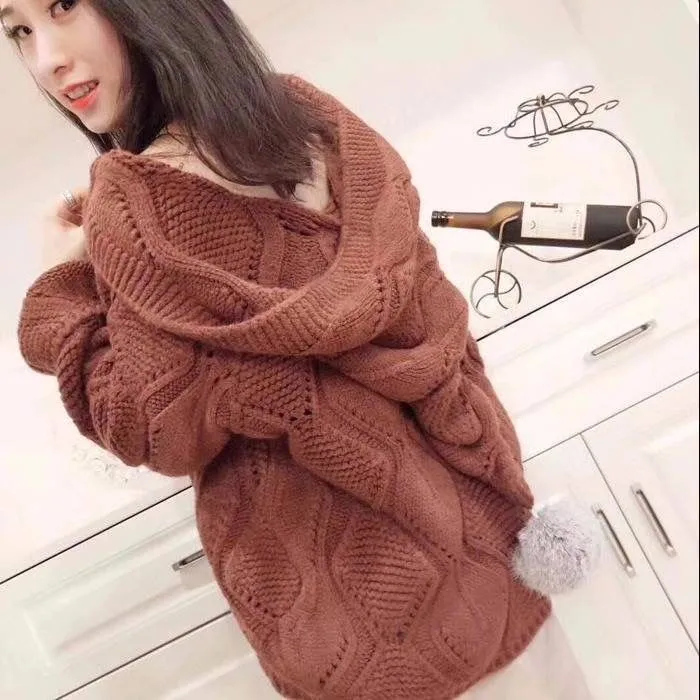 Relaxed Weekend Cable Knit Hooded Cardigan