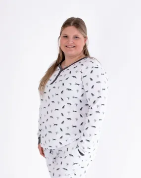 Snow Leopard | Adult Long Sleeve Henley