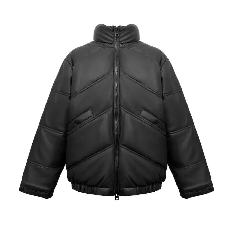 Spliced Crop Padded Jacket