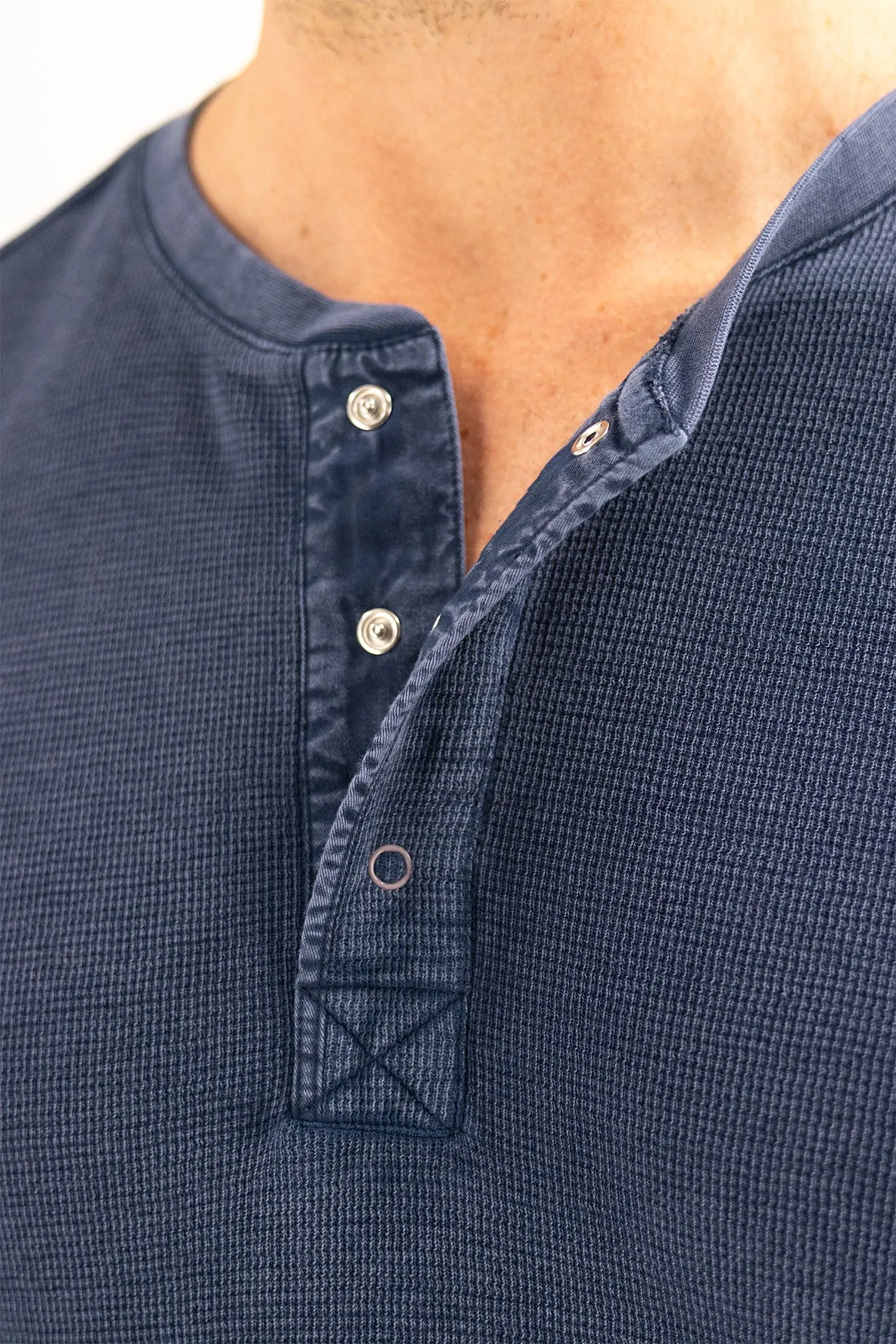 Waffle Henley - Indigo