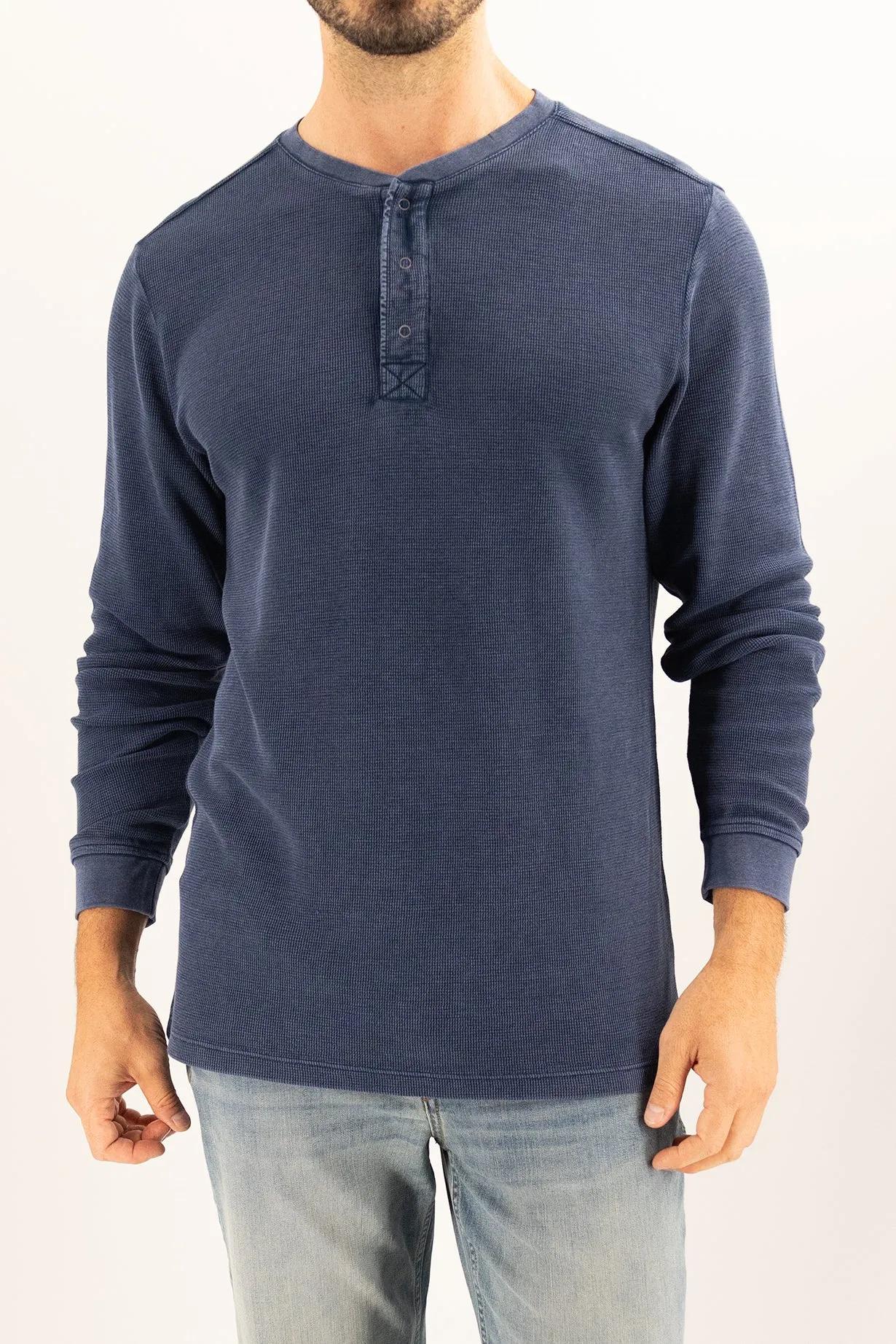 Waffle Henley - Indigo