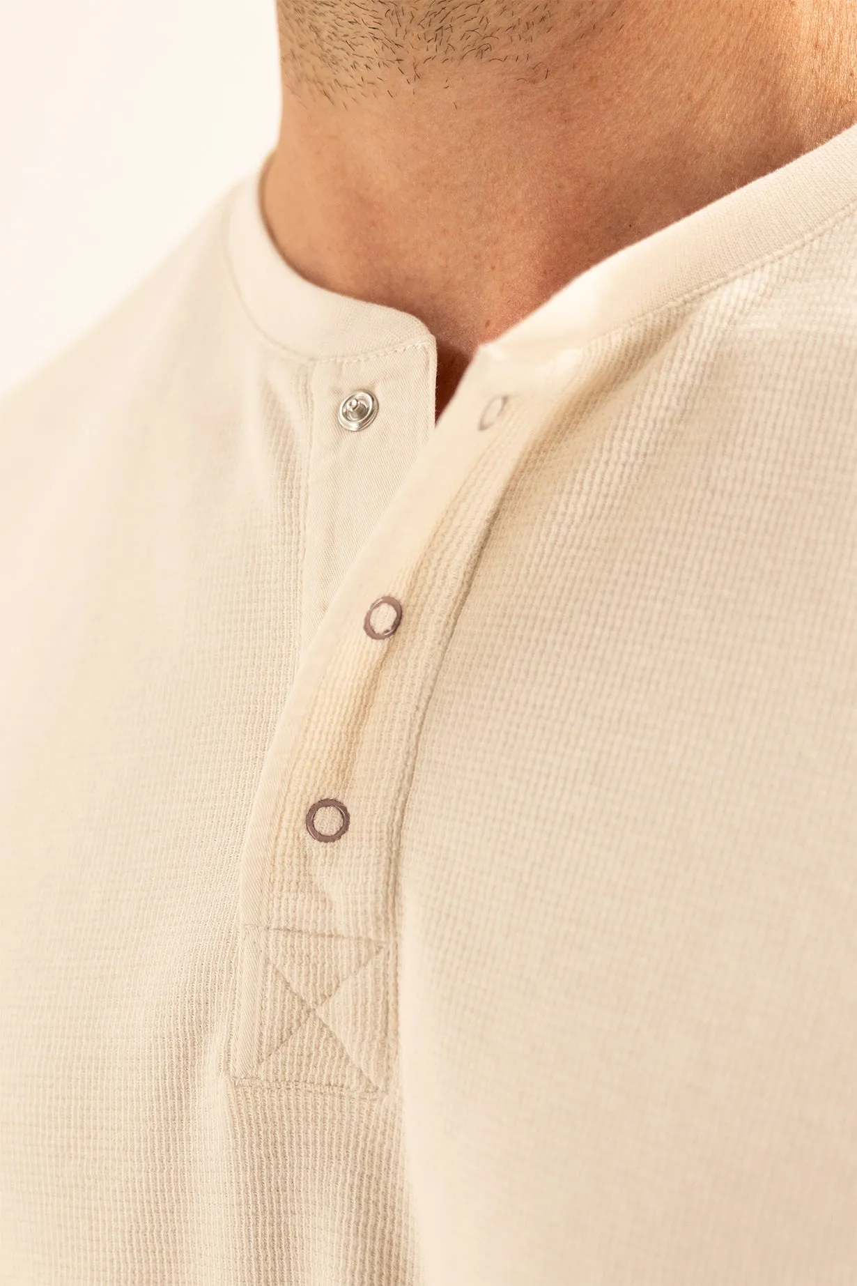 Waffle Henley - Oat