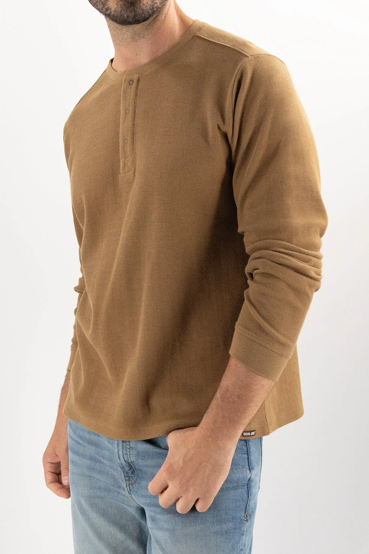 Waffle Henley - Walnut