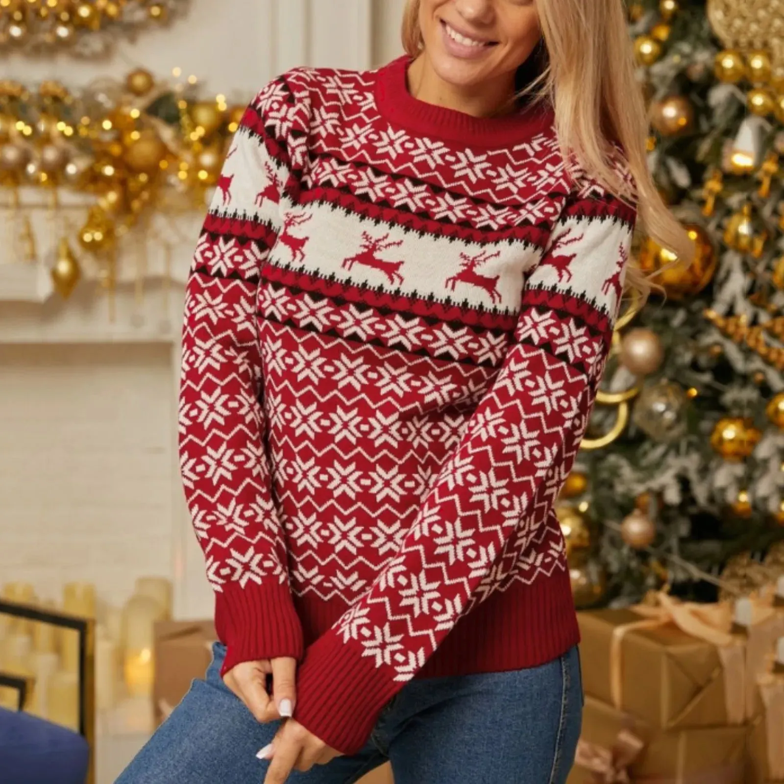 Wenkouban-Christmas Thanksgiving outfits_Casual Soft O Neck Long Sleeve Thick Warm Christmas Christmas Sweater