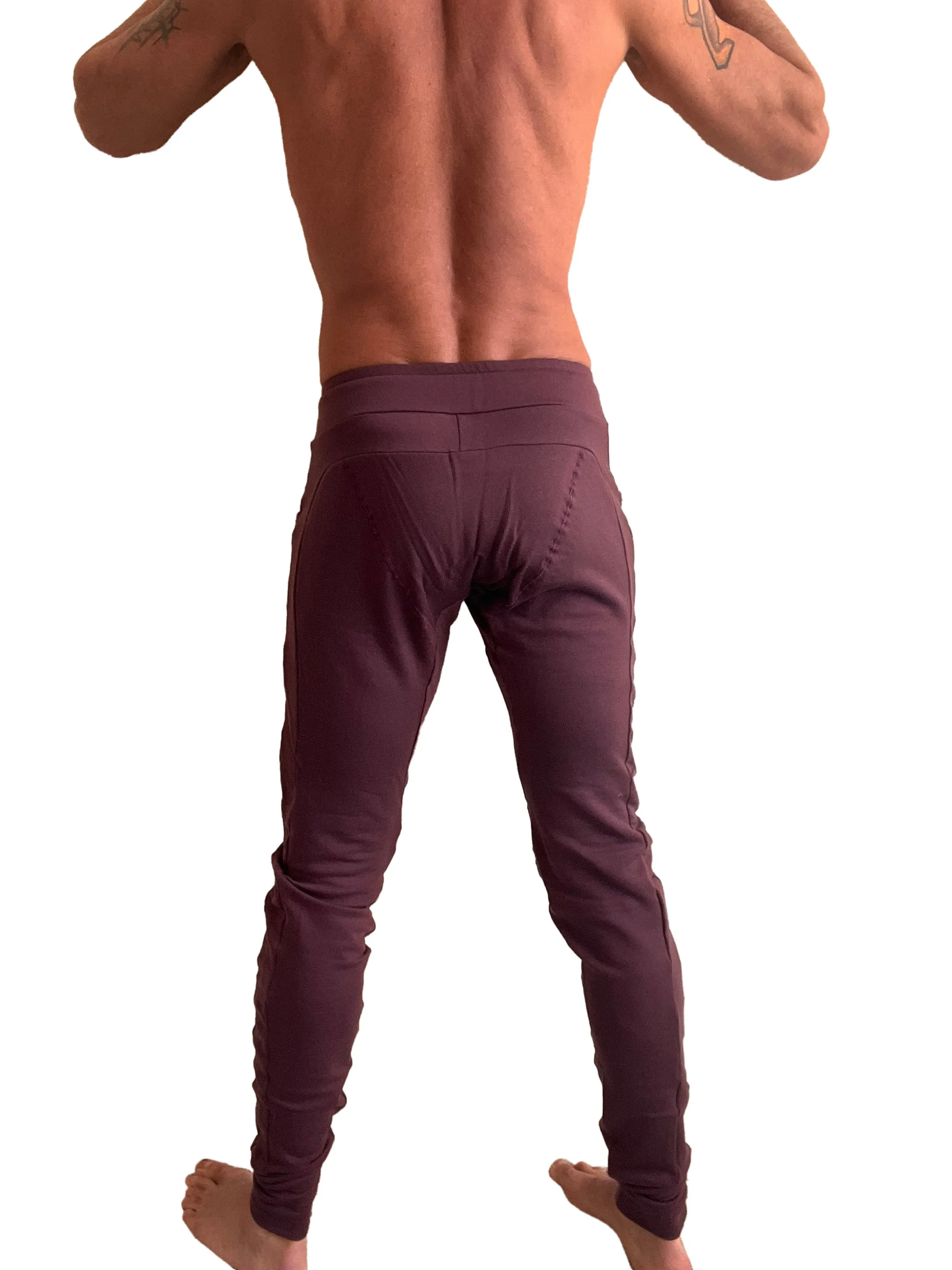 **Winter Edition** Performance Fleece Long Cuffed Jogger & Yoga Sweat Pants (Burgundy)