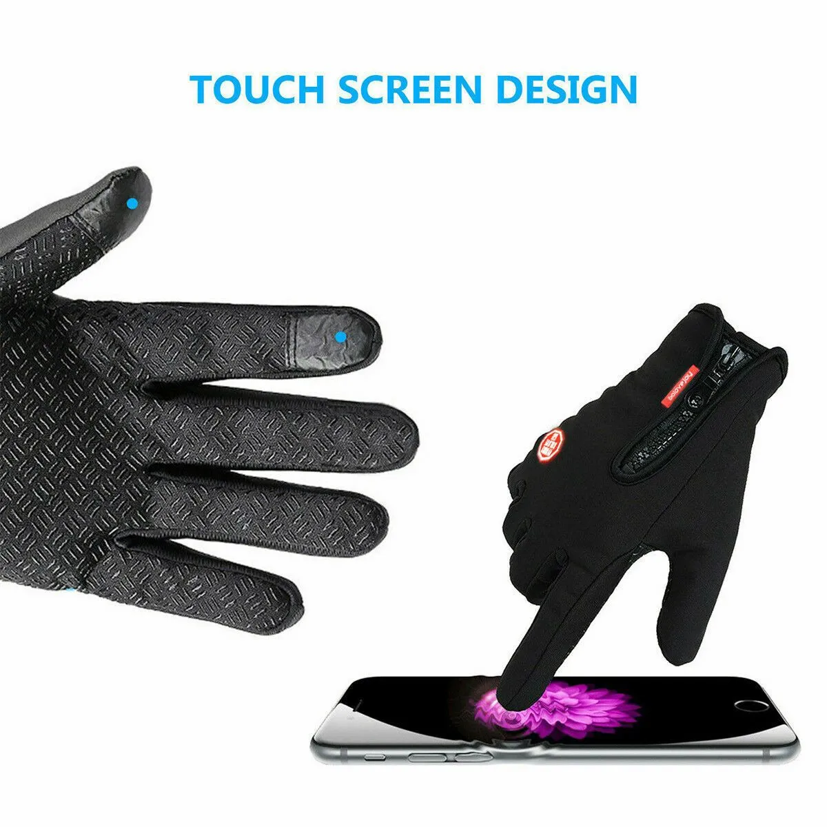 Winter Men Touch Screen Anti Slip Windproof Warm Breathable Gloves SP