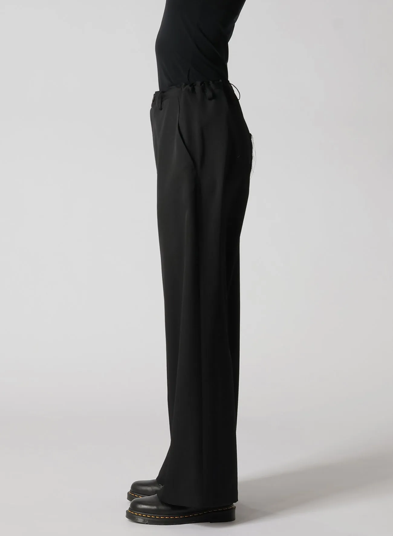 WOOL GABARDINE LONG STRAIGHT PANTS